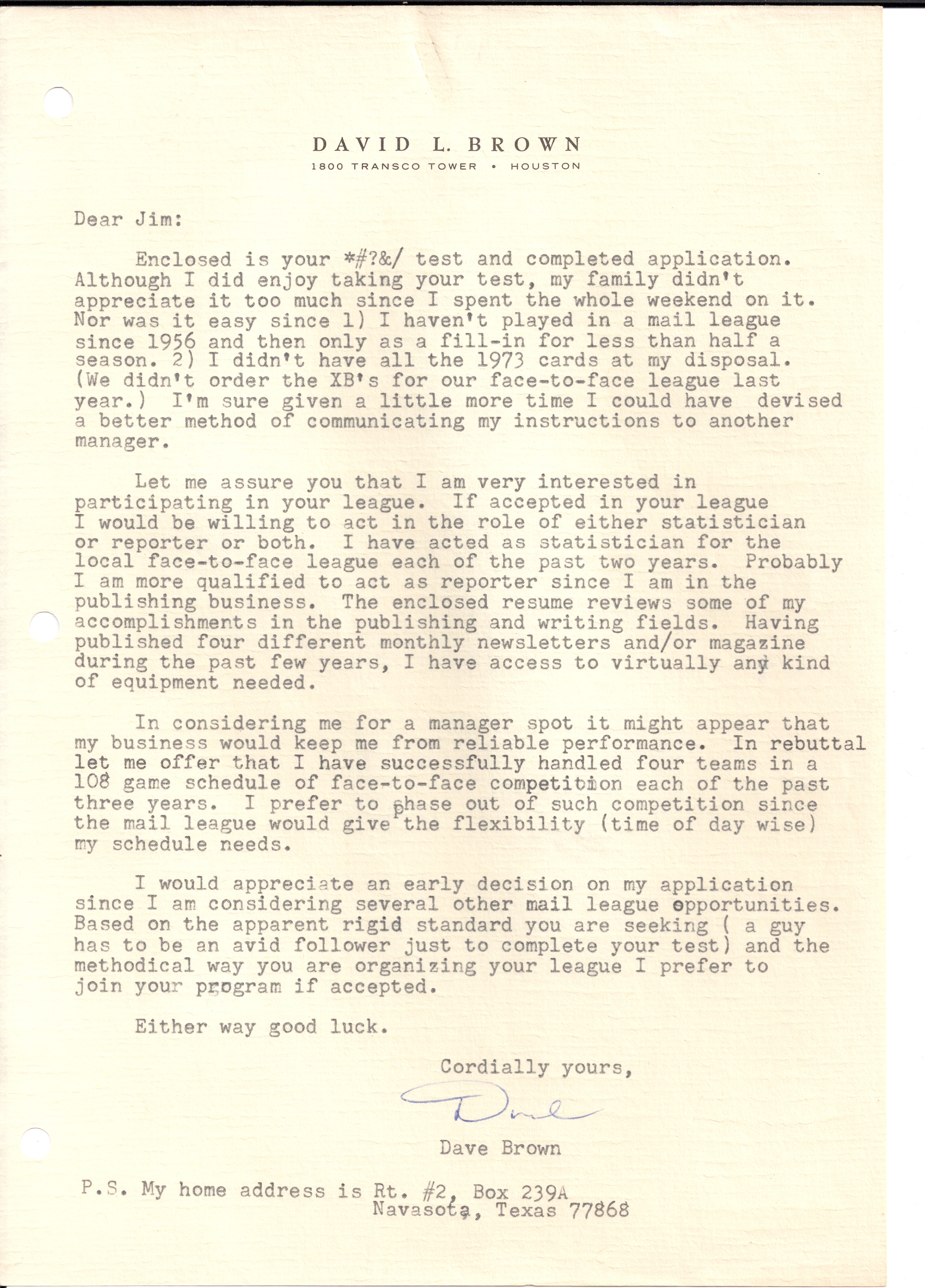 Description: Description: Description: Description: Dave Brown Letter